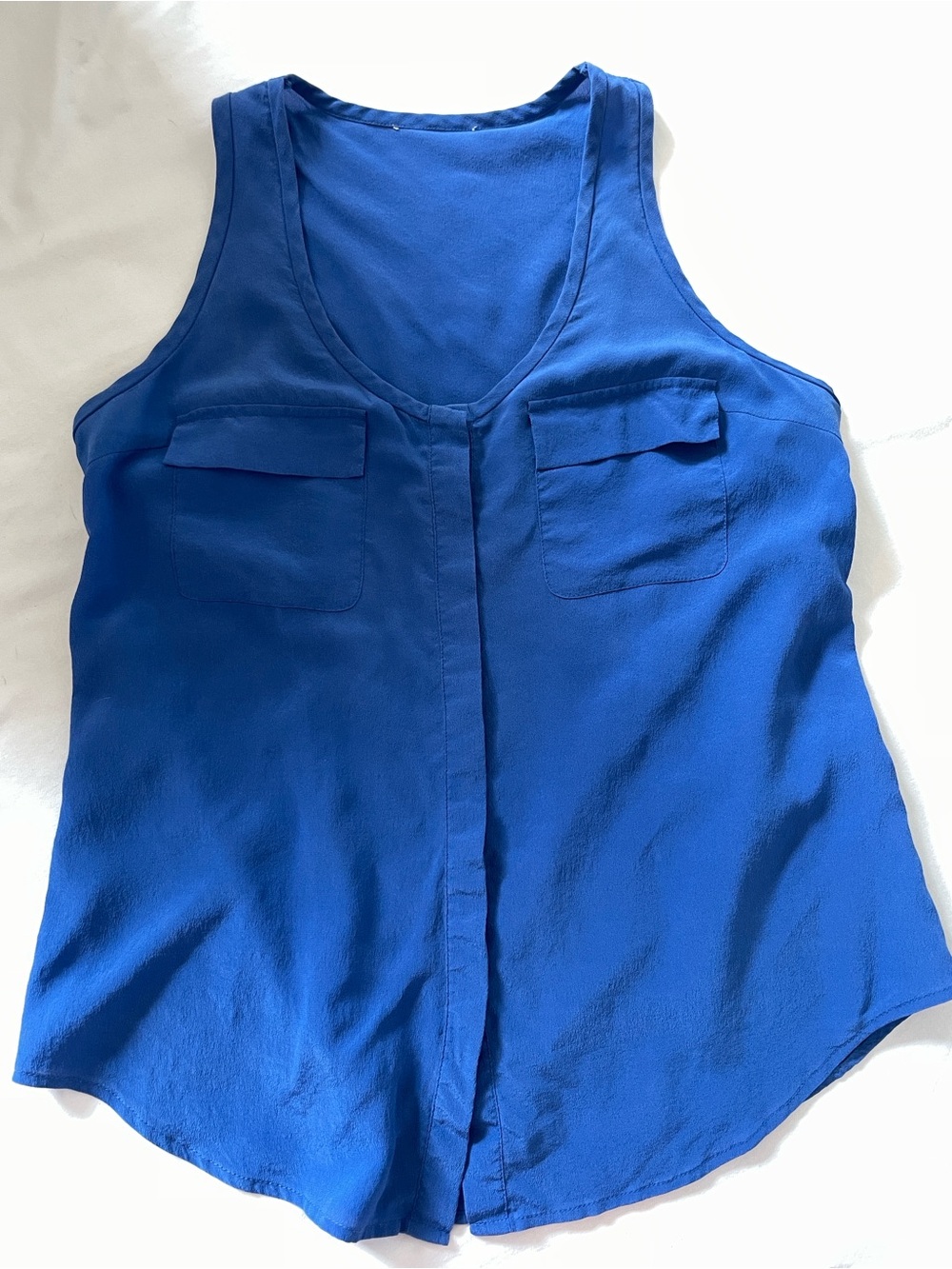 Joie 100% Silk Cobalt Blue Low Scoop Tank Top XS